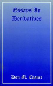 Cover of: Essays in Derivatives by Don M. Chance