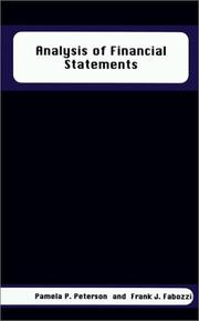 Cover of: Analysis of Financial Statements by Pamela P. Peterson, Frank J. Fabozzi