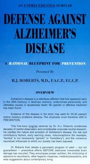 Cover of: Defense Against Alzheimer's Disease by H. J. Roberts