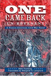 Cover of: One came back: a Franco-American civil war novel