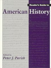 Cover of: Reader's guide to American history by editor, Peter J. Parish.