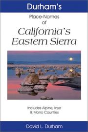 Cover of: Durham's place names of California's Eastern Sierra: includes Alpine, Inyo & Mono counties