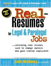 Real-resumes for legal & paralegal jobs by Anne McKinney