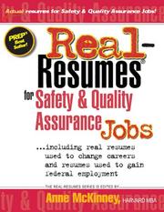 Cover of: Real-resumes for safety & quality assurance jobs--: including real resumes used to change careers and transfer skills to other industries