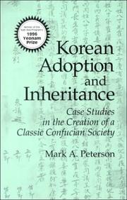 Cover of: Korean adoption and inheritance by Peterson, Mark