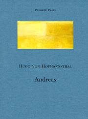 Cover of: Andreas by Hugo von Hofmannsthal