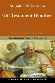 Cover of: St. John Chrysostom Old Testament Homilies Volume 1