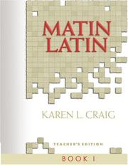 Cover of: Matin Latin 1: Teacher's Edition (Matin Latin)