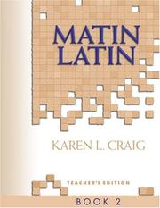 Cover of: Matin Latin II, Teacher's Edition (Matin Latin) (Matin Latin)