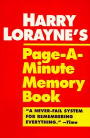 Cover of: Harry Lorayne's Page-a-minute memory book by Harry Lorayne