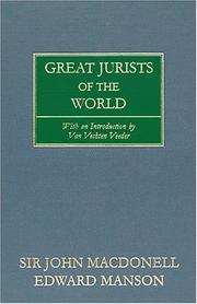 Cover of: Great jurists of the world