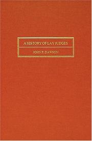 Cover of: A history of lay judges