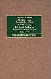 Cover of: Pamphlets on the Constitution of the United States: published during its discussion by the people, 1787-1788