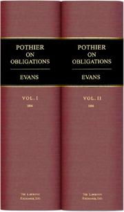 Cover of: A treatise on the law of obligations or contracts by Robert Joseph Pothier