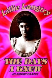 The days I knew by Lillie Langtry