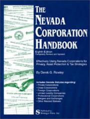 Cover of: The Nevada Corporation Handbook