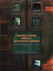 Cover of: Programas sociales, pobreza y participación ciudadana