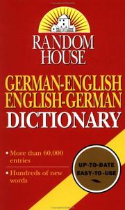 Cover of: Random House German-English English-German dictionary