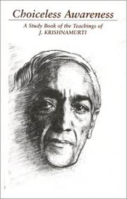 Choiceless Awareness by Jiddu Krishnamurti