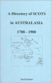 Cover of: A directory of Scots in Australasia, 1788-1900. by David Dobson