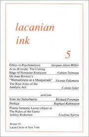 Front cover of Lacanian Ink 5 by Unknown