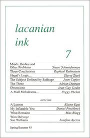 Front cover of Lacanian Ink 7 by Unknown