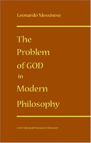 Cover of: The problem of God in modern philosophy