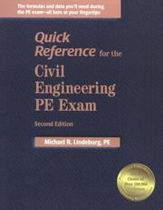 Cover of: Quick Reference for the Civil Engineering Pe Exam by Michael R. Lindeburg, Michael R. Lindeburg