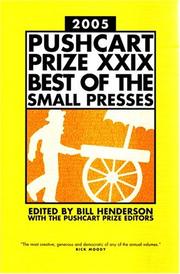 Cover of: The Pushcart Prize XXIX: Best of the Small Presses, 2005 Edition