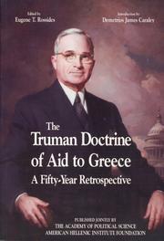 Cover of: The Truman doctrine of aid to Greece | 