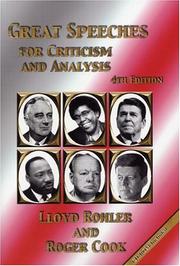 Cover of: Great Speeches for Criticism and Analysis, Fourth Edition | Roger Cook