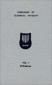 Cover of: A vocabulary of Etruscan: including the Etruscan glosses