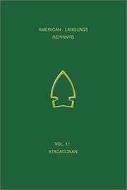 Cover of: A vocabulary of Stadaconan: from the first and second relations of Jacques Cartier : including a word-list from Hochelaga.