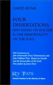 Four dissertations by David Hume, James Fieser