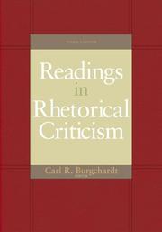 Cover of: Readings in rhetorical criticism