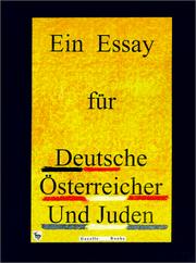Cover of: Ein Essay fur Deutsche, Osterreicher und Juden (Die andere