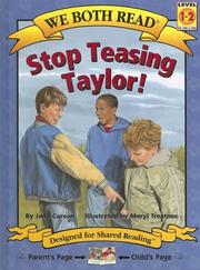 Cover of: Stop Teasing Taylor! (We Both Read)
