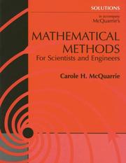 Cover of: Solutions To Accompany Mcquarrie's Mathematical Methods For Scientists And Engineers.