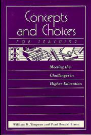 Cover of: Concepts and choices for teaching by William M. Timpson