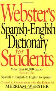 Cover of: Webster's Spanish-English dictionary for students. by 