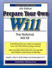 Cover of: Prepare Your Own Will Kit | Daniel Sitarz