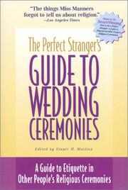 Cover of: The Perfect Stranger's Guide to Weddings by Stuart M. Matlins