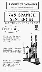 Cover of: 748 Spanish Sentences/2 One Hour Audiocassette Tapes/Complete Listening Guide