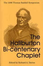 Cover of: The Haliburton bi-centenary chaplet: papers presented at the 1996 Thomas Raddall Symposium