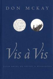 Cover of: Vis a Vis: Field Notes on Poetry & Wilderness