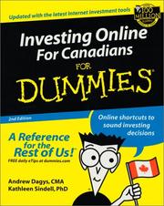 Cover of: Investing Online for Canadians for Dummies by Andrew Dagys, Kathleen Sindell