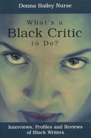 Cover of: What's a Black critic to do? by Donna Bailey Nurse
