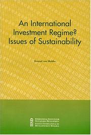 Cover of: An international investment regime?: issues of sustainability