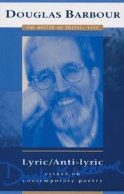 Cover of: Lyric/Anti-Lyric: Essays on Contemporary Poetry (Monticello Monograph Series)