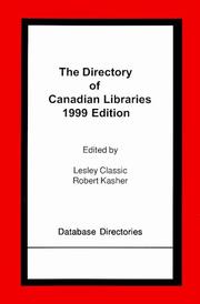 Cover of: The directory of Canadian libraries